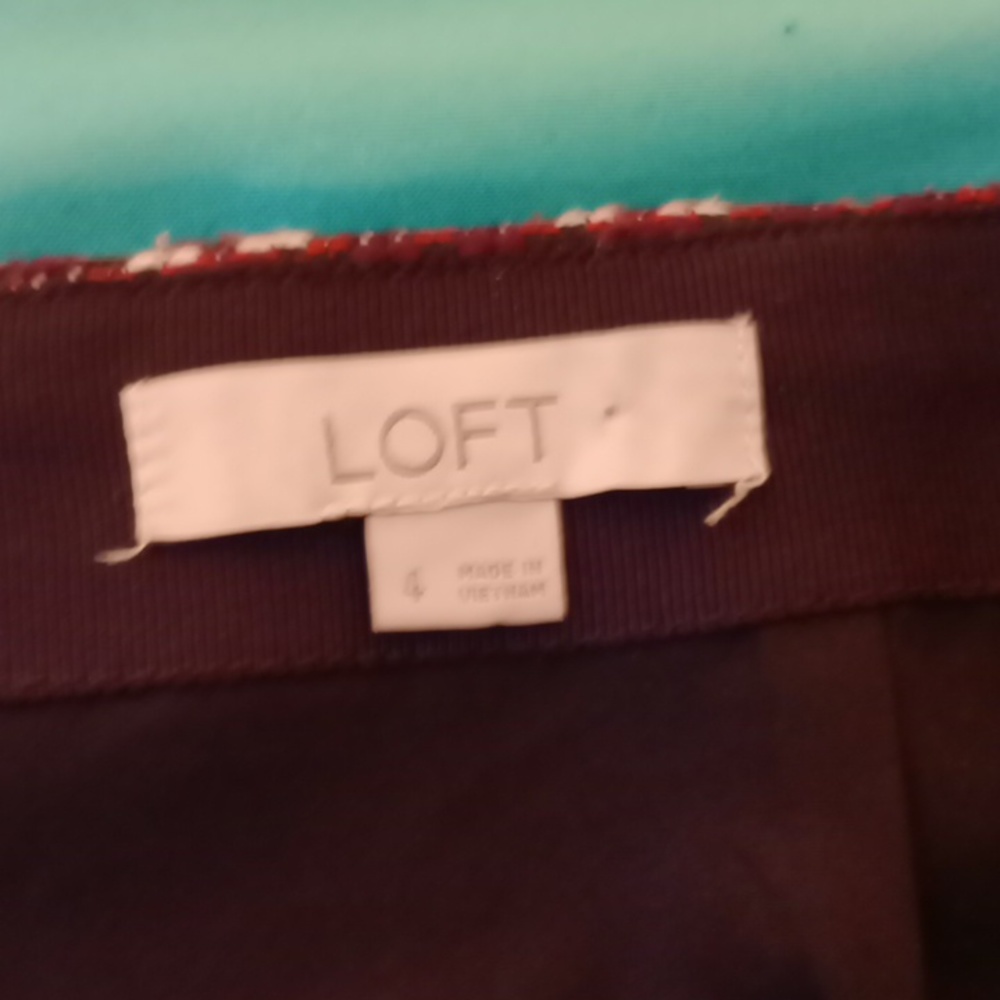 LOFT Tapestry Aztec Print Faux Wrap Skirt | Size 4 - Picture 5 of 10